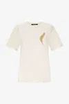 Roberto Cavalli Plumage T-shirt In Ivory
