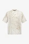 Roberto Cavalli Ice-feathers-print T-shirt In White