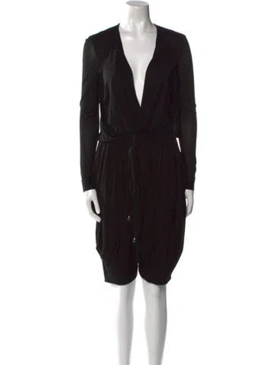 Pre-owned Roberto Cavalli Plunge Neckline Romper In Black