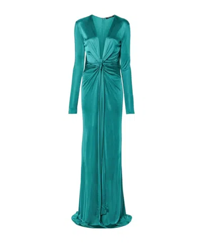 ROBERTO CAVALLI ROBERTO CAVALLI PLUNGING V-NECK GATHERED GOWN