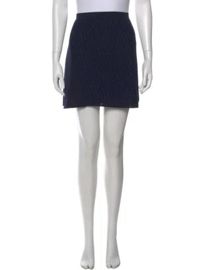 Pre-owned Roberto Cavalli Polka Dot Print Mini Skirt In Blue