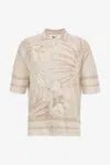 Roberto Cavalli Polo Shirt With Embroidery In Ivory