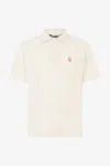 Roberto Cavalli Polo With Jc Monogram And Lettering In Ivory