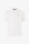 Roberto Cavalli Polo With Raised Jc Monogram In White