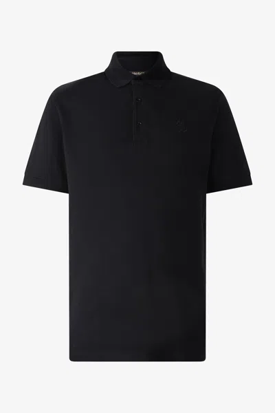 Roberto Cavalli Polo Shirt With Monogram Rc Embroidery And Logo In Black