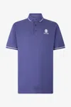 Roberto Cavalli Polo Shirt With Monogram Rc And Logo In Navy