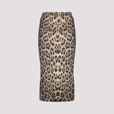 ROBERTO CAVALLI POLYESTER MIDI SKIRT