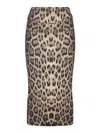 Roberto Cavalli Animalier Stretch Fabric Pencil Skirt In Neutral