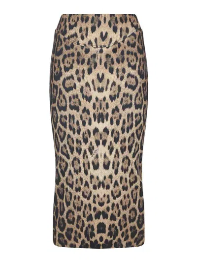 ROBERTO CAVALLI POLYESTER MIDI SKIRT