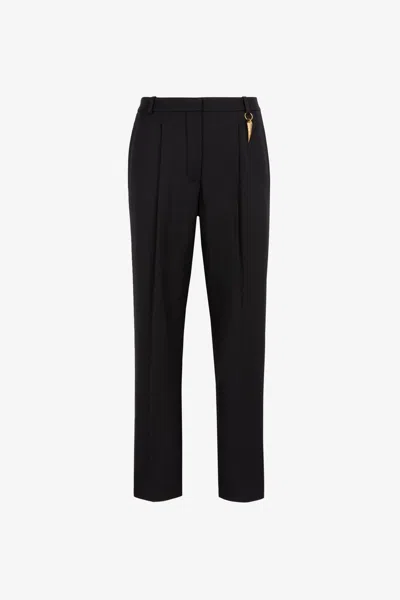 Roberto Cavalli Pressed-crease Cropped Trousers In Black