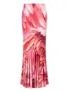 Roberto Cavalli Print Ruffled Maxi Skirt In Multi