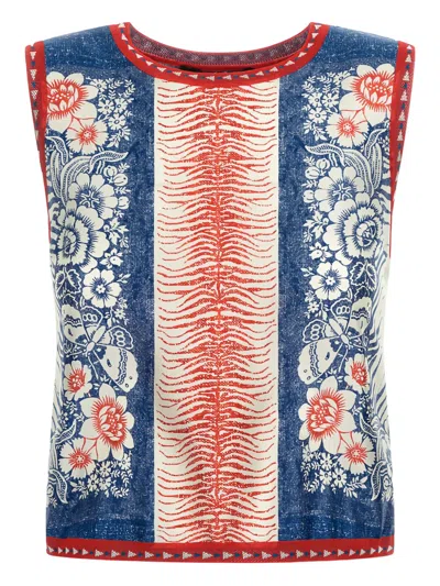 ROBERTO CAVALLI PRINT SLEEVELESS TOP