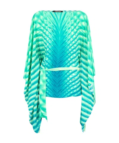 Roberto Cavalli Printed Blouse In Green