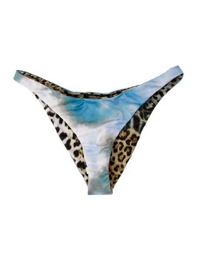 Pre-owned Roberto Cavalli Printed Bottoms W/ Tags In Blue