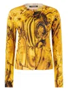 Roberto Cavalli Cardigan With Amber Print In Yellow