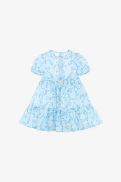 Roberto Cavalli Printed Dress In Light Blue