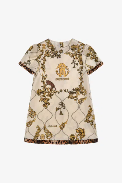 Roberto Cavalli Printed Dress In Brown