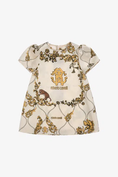 Roberto Cavalli Printed Dress In White