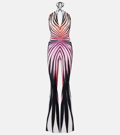 Roberto Cavalli Printed Halterneck Jumpsuit In Multi