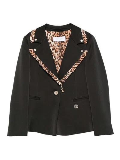 Roberto Cavalli Kids' Printed Jacket In Black