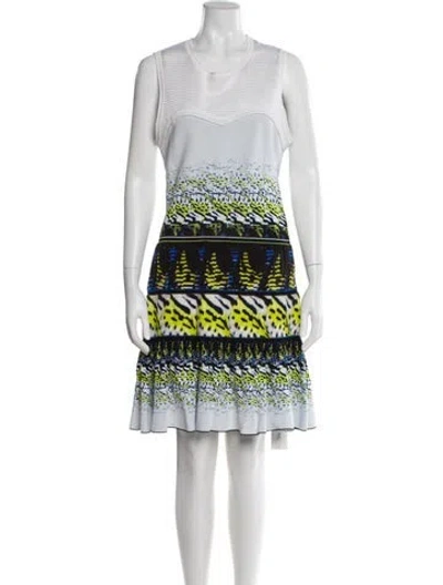 Pre-owned Roberto Cavalli Printed Knee-length Dress In Blue