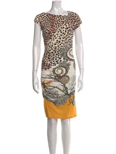 Pre-owned Roberto Cavalli Printed Knee-length Dress In Multi