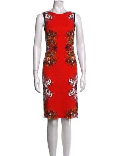 Pre-owned Roberto Cavalli Printed Knee-length Dress In Red