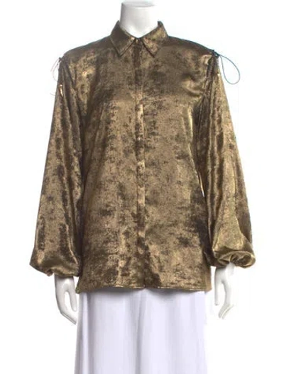 Pre-owned Roberto Cavalli Printed Long Sleeve Blouse In Multi