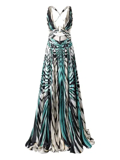Roberto Cavalli Printed Maxi Dress In Multi