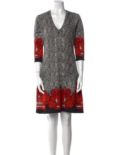 Pre-owned Roberto Cavalli Printed Mini Dress In Black