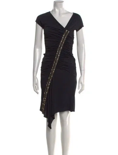 Pre-owned Roberto Cavalli Printed Mini Dress In Black