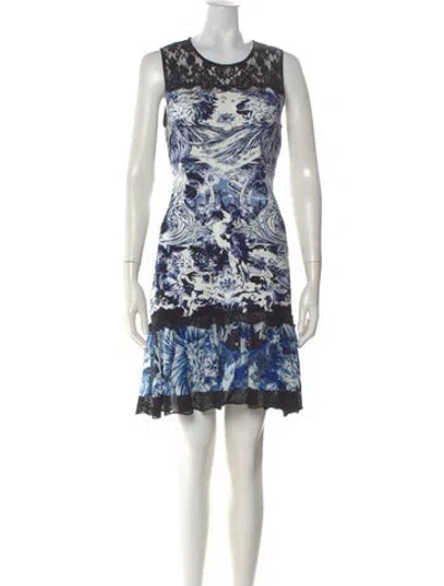 Pre-owned Roberto Cavalli Printed Mini Dress In Blue