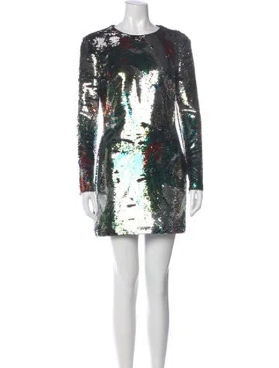 Pre-owned Roberto Cavalli Printed Mini Dress In Green