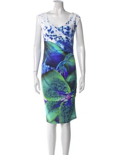 Pre-owned Roberto Cavalli Printed Mini Dress In Multi