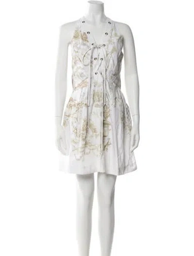 Pre-owned Roberto Cavalli Printed Mini Dress In Neutral