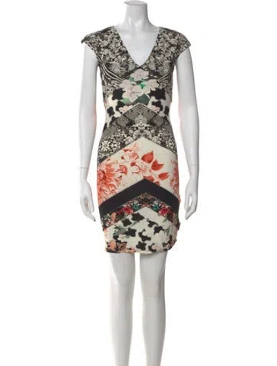 Pre-owned Roberto Cavalli Printed Mini Dress W/ Tags In Black