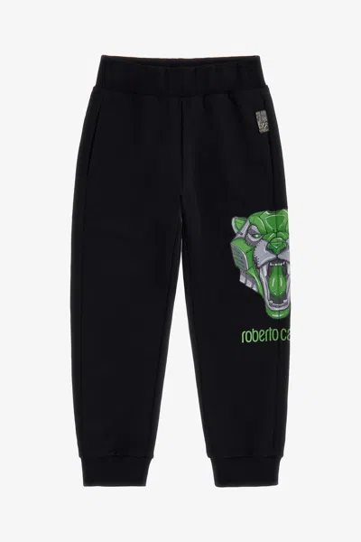 Roberto Cavalli Printed Pants In Black