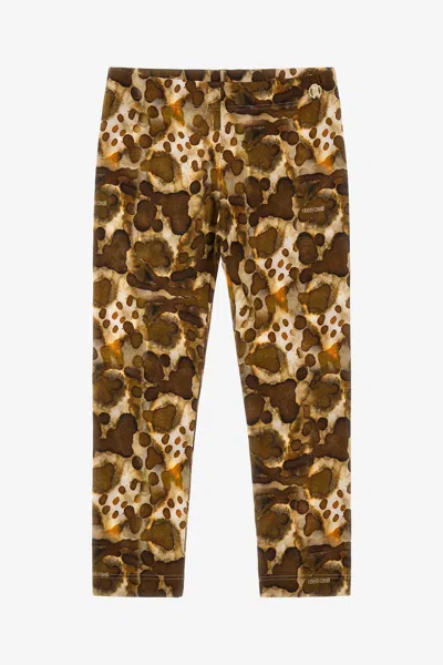 Roberto Cavalli Printed Pants In Light Brown
