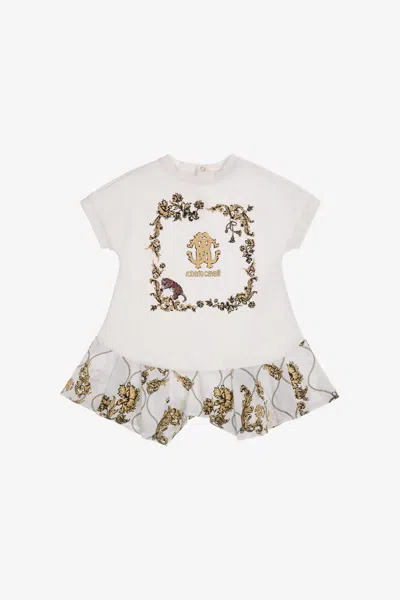 Roberto Cavalli Babies' Printed Romper In White