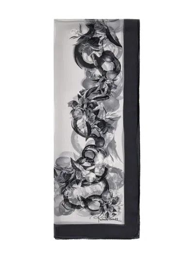 Roberto Cavalli Printed Scarf In Black