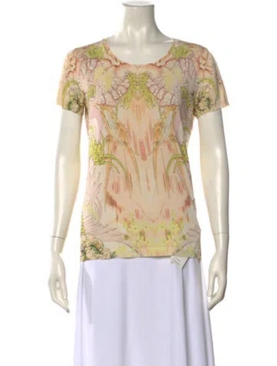 Pre-owned Roberto Cavalli Printed Scoop Neck Sweater In Neutral