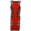 Roberto Cavalli Printed Sheath Dress In Multicolor Viscose In Red