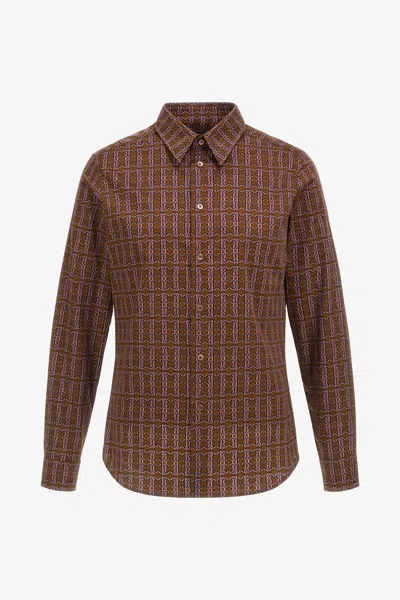 Roberto Cavalli Printed Shirt In Brown