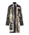 Roberto Cavalli Long Shirt With Zebra And Snake Print In Black