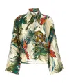 Roberto Cavalli Tropical Jungle Print Collared Shirt In Multicolor