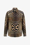 Roberto Cavalli Printed Shirt In Natural