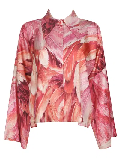 Roberto Cavalli Printed Shirt In Peonia