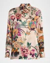 Roberto Cavalli Printed Silk Button-down Shirt
