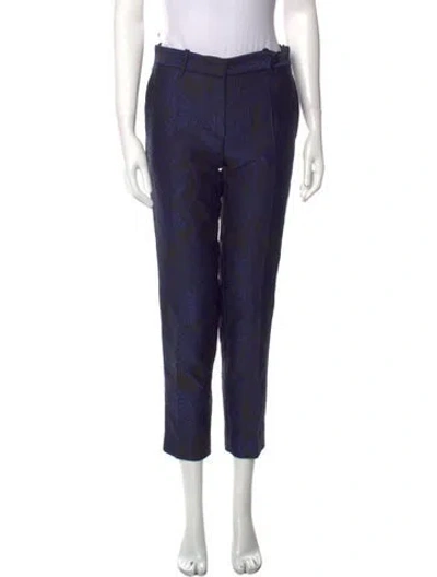 Pre-owned Roberto Cavalli Printed Straight Leg Pants In Blue