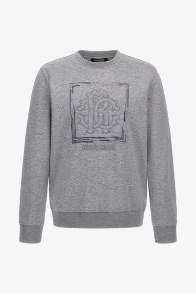 Roberto Cavalli Printed Sweatshirt In Gray